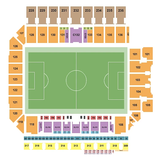 Plan des tribunes - Q2 Stadium