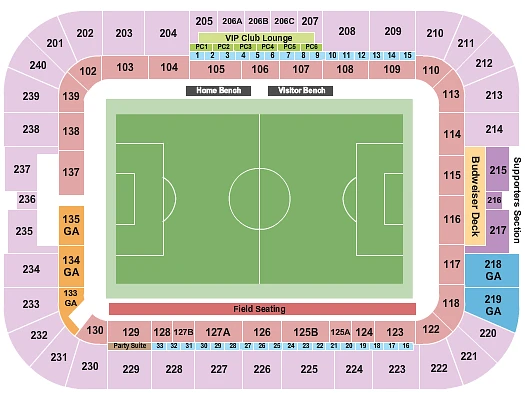 Plan des tribunes - Shell Energy Stadium