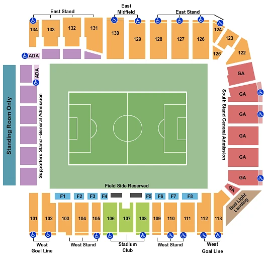 Plan des tribunes - Sporting Park