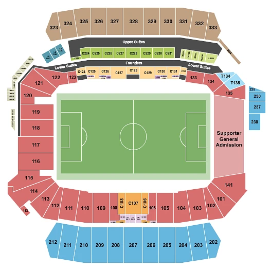 Plan des tribunes - Snapdragon Stadium