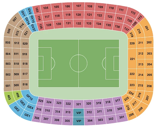 Plan des tribunes - Estadi Ciutat de Valencia