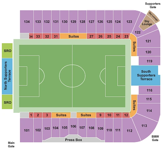 Plan des tribunes - PayPal Park
