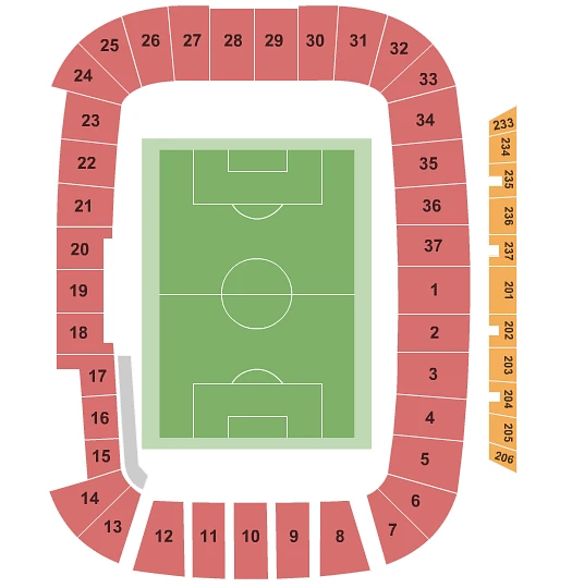 Plan des tribunes - America First Field