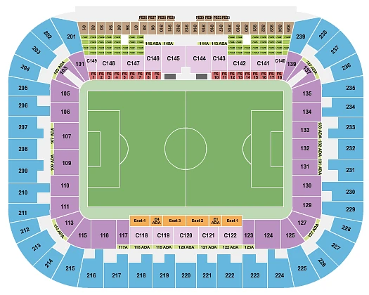 Plan des tribunes - Nu Stadium at Miami Freedom Park