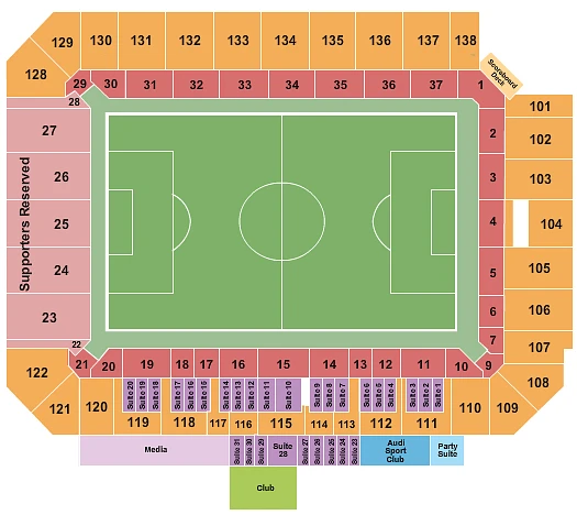 Plan des tribunes - Inter.co Stadium