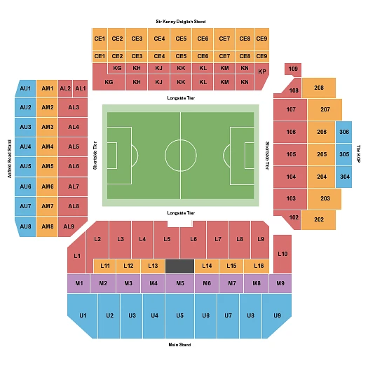 Plan des tribunes - Anfield