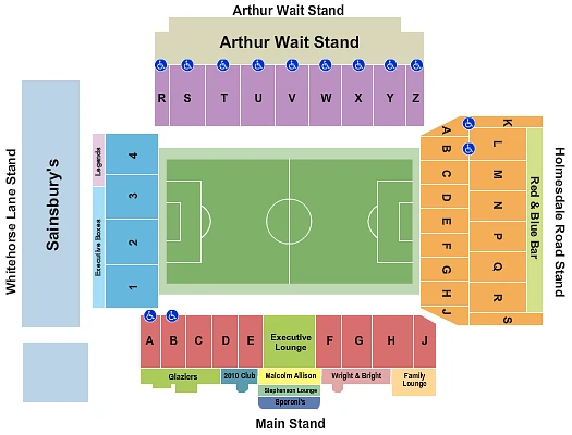 Plan des tribunes - Selhurst Park