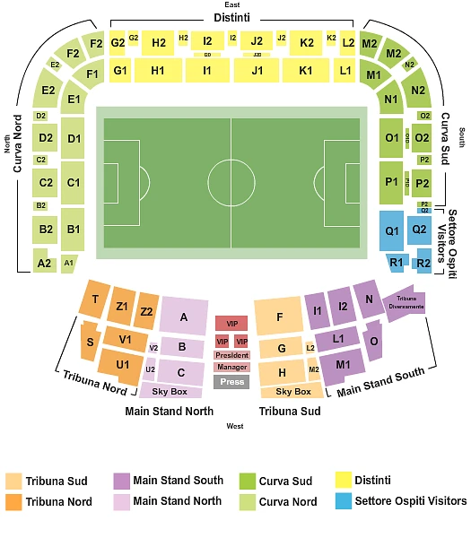 Plan des tribunes - Bluenergy Stadium