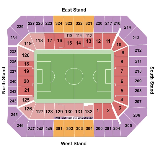 Plan des tribunes - Hill Dickinson Stadium