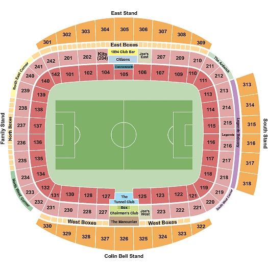 Plan des tribunes - Etihad Stadium
