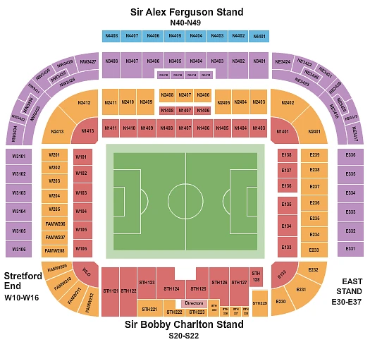 Plan des tribunes - Old Trafford