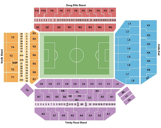 Plan des tribunes - Villa Park