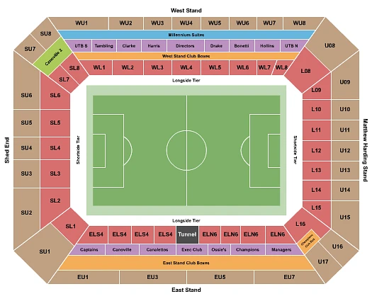 Plan des tribunes - Stamford Bridge