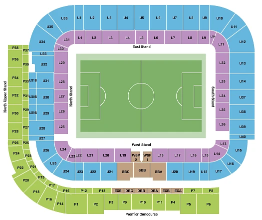 Plan des tribunes - Stadium of Light
