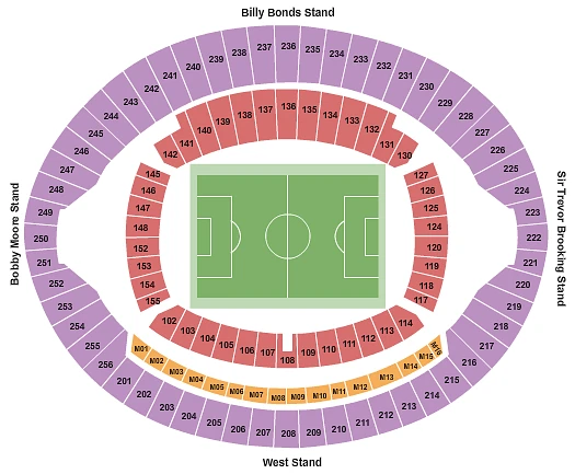 Plan des tribunes - London Stadium At Queen Elizabeth Olympic Park