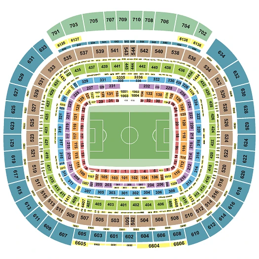 Plan des tribunes - Estadio Santiago Bernabeu